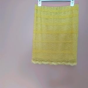 BCBGMaxAzria yellow lace skirt